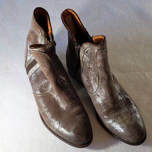 Seychelles Metallic Leather Ankle Boot 6 EUC